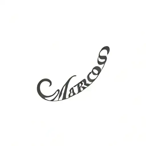 The name "Marcos" in cursive font tattoo design idea