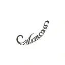 The name "Marcos" in cursive font tattoo design idea