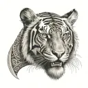 biomechanical Polynesian tiger tattoo tattoo design idea