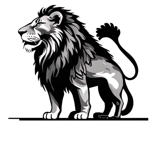 Music Lion and Lioness 3 Lionceaux tattoo design idea