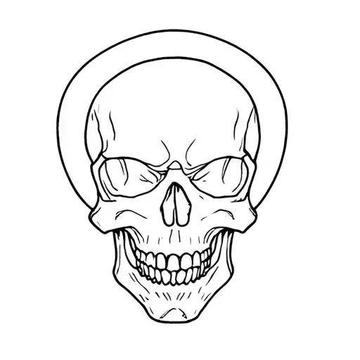 psycho skull tattoo design idea