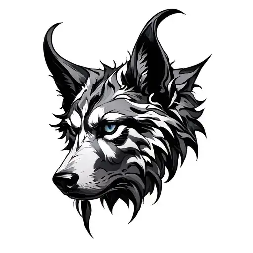 Hati And Skoll tattoo design idea