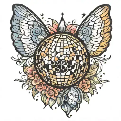 mirrorball sparkle tattoo design idea