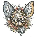 mirrorball sparkle tattoo design idea