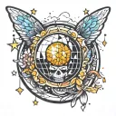 mirrorball sparkle tattoo design idea