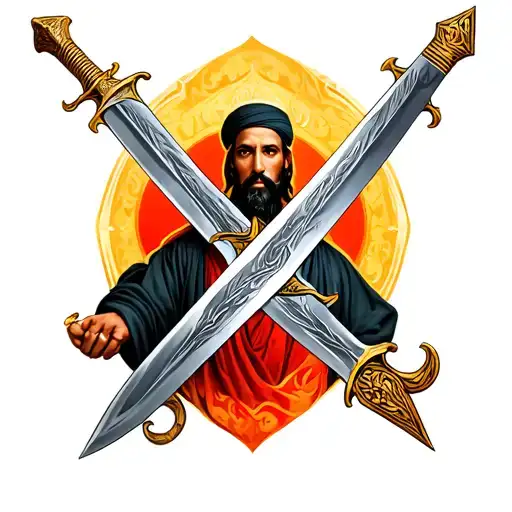 imam Ali sword tattoo design idea
