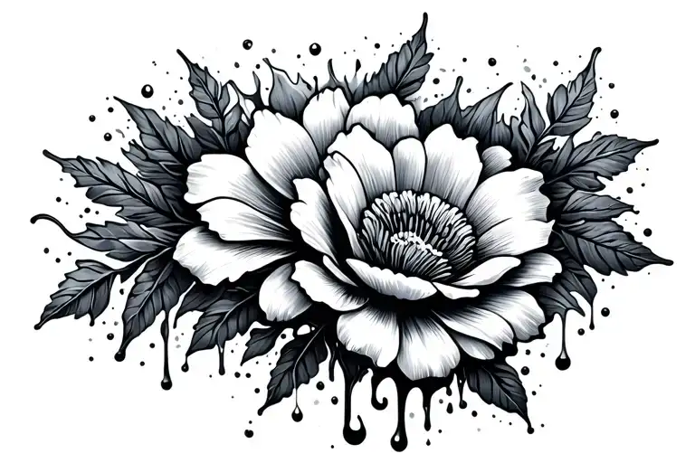 the oil spill like line but with flower in it on my upper arm almost wrapping around  tattoo design idea
