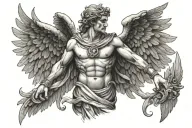 Greek god with wings tattoo design idea