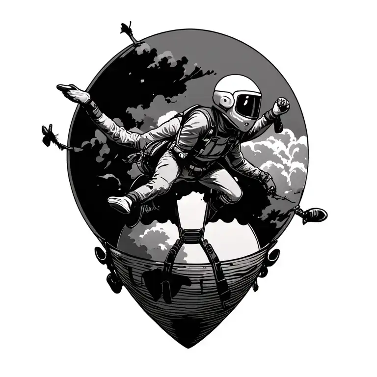 skydiving tattoo design idea