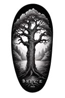My last name Brice inner bicep incorporating a tree to show meaning towards origins try make the tree apart of Brice  tattoo design idea