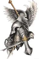 english knight tattoo design idea