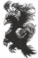 aerith riding chocobo tattoo design idea