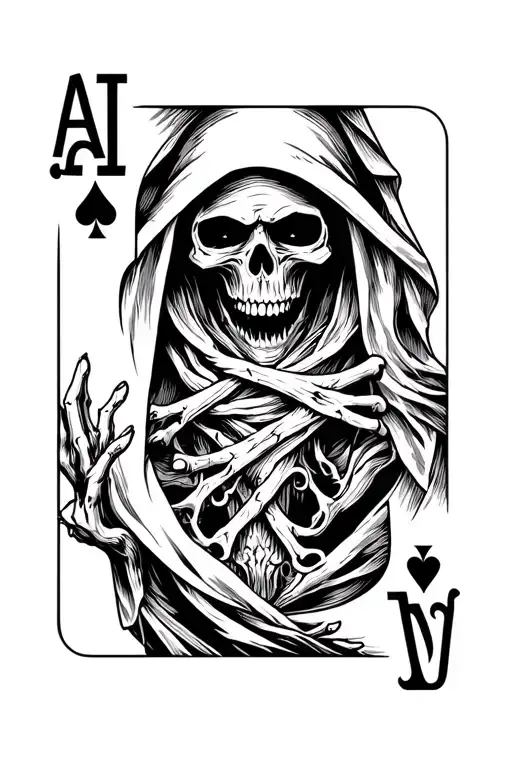 Grim Reaper Playing Cards An Ace tattoo design idea