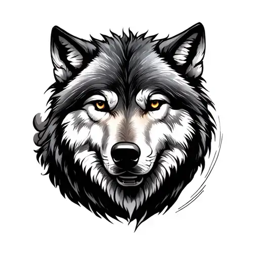 Three wolves against the background of the moon tattoo design idea