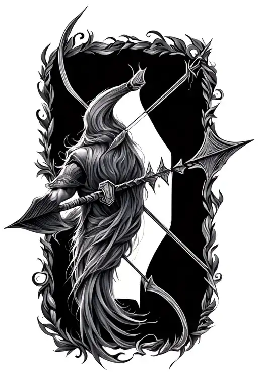 bow and arrow tattoo design idea