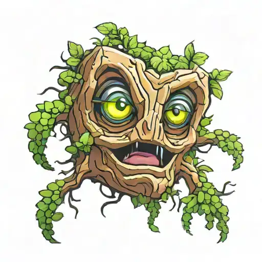 fortnite bush with eyes peeking out  tattoo design idea