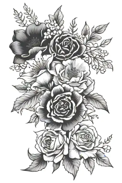 flowers march September and April tattoo design idea
