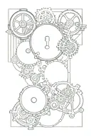 steampunk inspired mechanical tattoo design idea