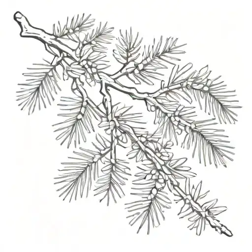 spruce branch tattoo design idea