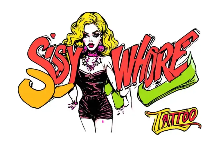 Sissy Whore tattoo design idea