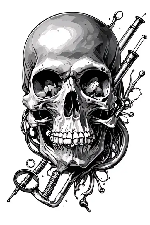 drug paraphernalia and toxicity tattoo design idea