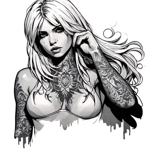 conquered white slut BBC only tattoo design idea