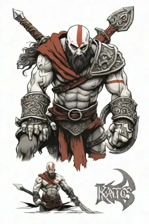 kratos and son atreus tattoo design idea