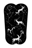 Constellations Aries, Capricorn, Gemini, Virgo and Gemini all linked together tattoo design idea