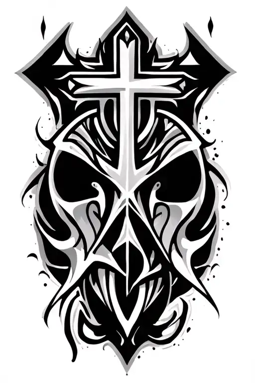 cross and tribal tattoo design tattoo design idea