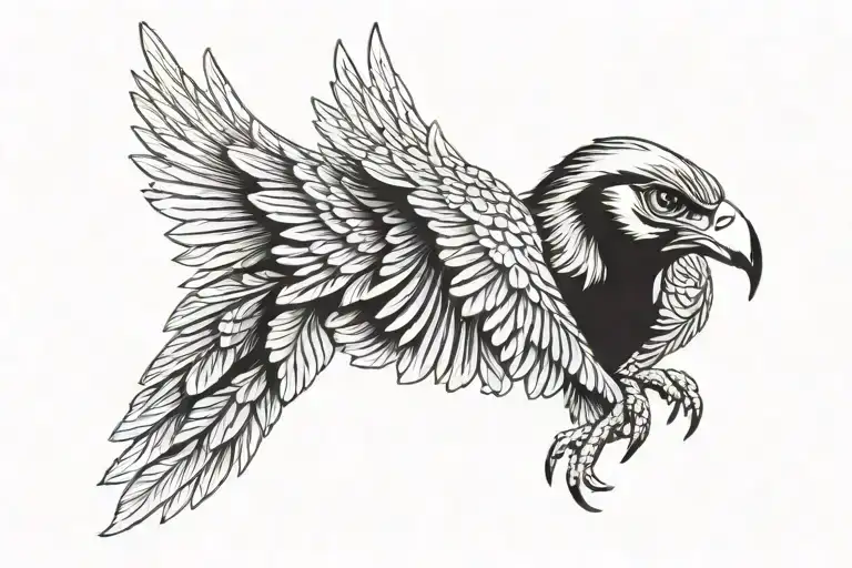 pharaohs falcon horus on my left shoulder covering my chest and back with his wings tattoo design idea