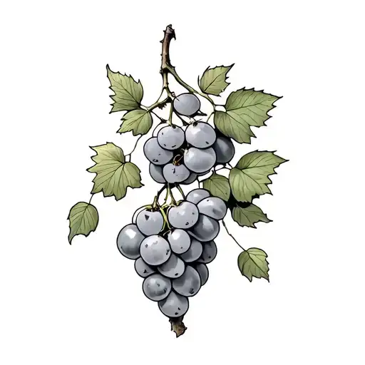 A small mustard seed with a grape vine that will wrap around tattoo design idea