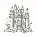 gothic castle tattoo design idea