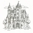 gothic castle tattoo design idea