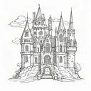 gothic castle tattoo design idea