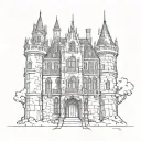 gothic castle tattoo design idea