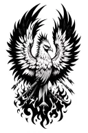 phoenix rising from ashes with a lots of arrows carrying it  tattoo design idea