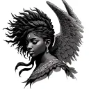 African Angel tattoo design idea