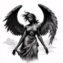 African Angel tattoo design idea