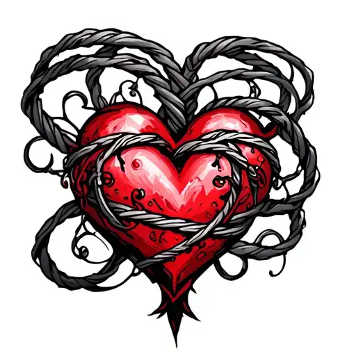 whip forming a heart tattoo design idea
