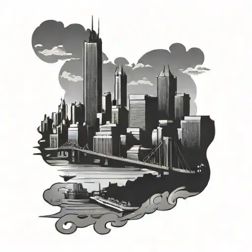 Pittsburgh Skyline tattoo design idea