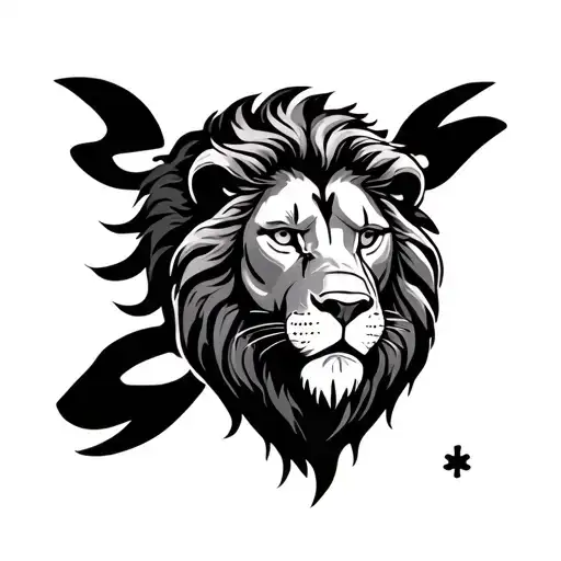 guardian lion with a serenity prayer tattoo design idea