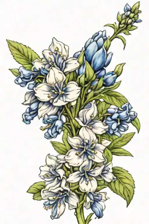 bluebonnet sprig tattoo design idea