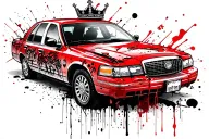 Crown Victoria P71 destroyed tattoo design idea