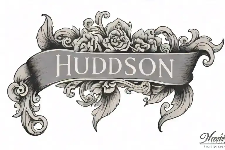 baby name written Hudson tattoo design idea