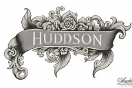 baby name written Hudson tattoo design idea
