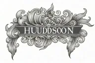 baby name written Hudson tattoo design idea
