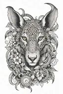 exotic animals that harmoniously complement each other for the whole hand tattoo design idea