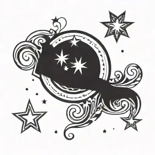NEDA symbol made with stars tattoo design idea