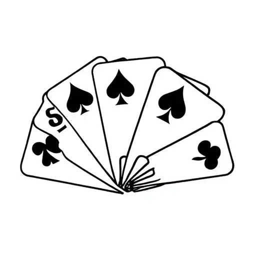 6 cattle ear tags overlapping and fanned out like a poker hand tattoo design idea