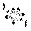 6 cattle ear tags overlapping and fanned out like a poker hand tattoo design idea